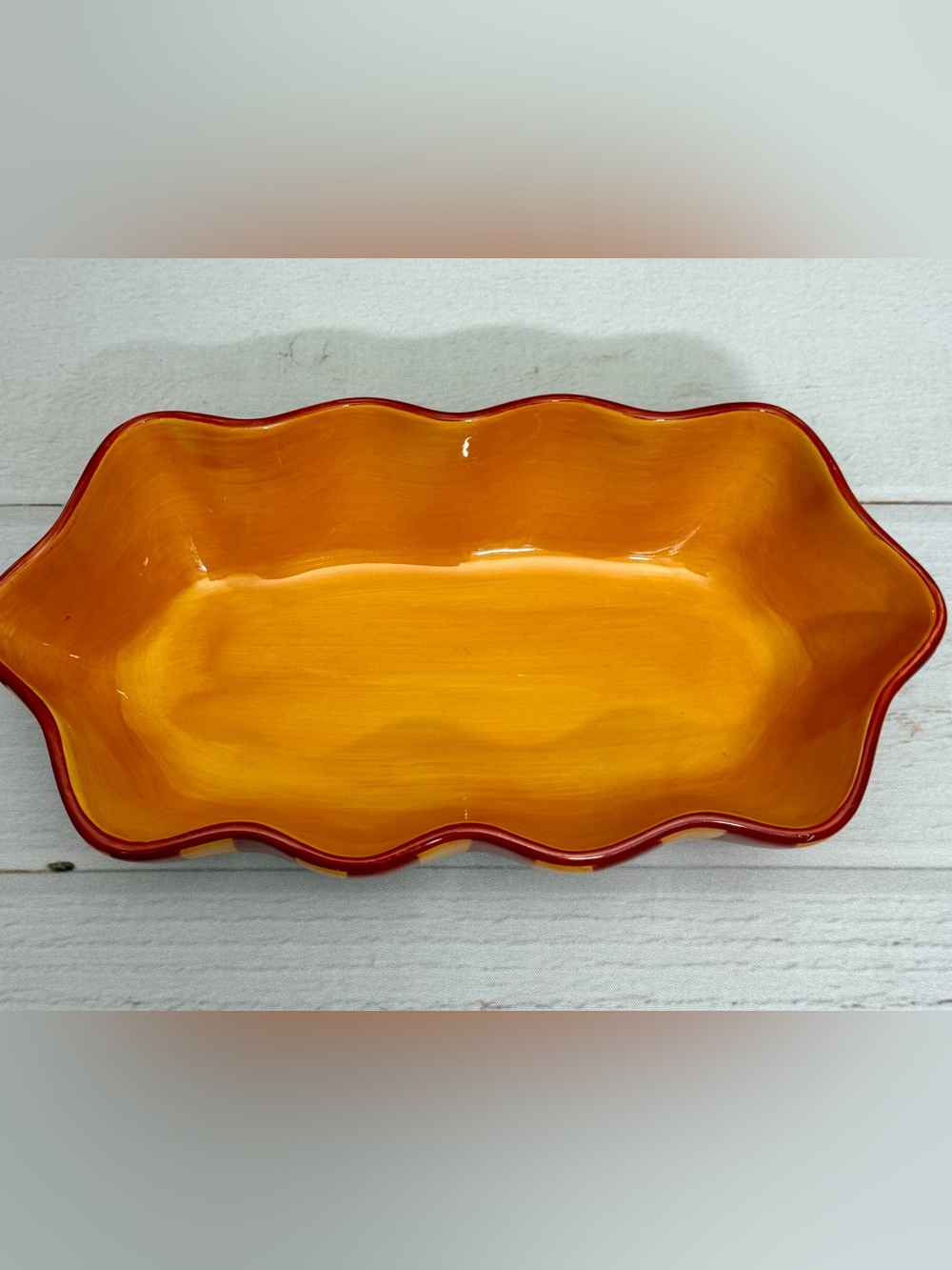 Gail Pittman Striped Scalloped Serving Bowl